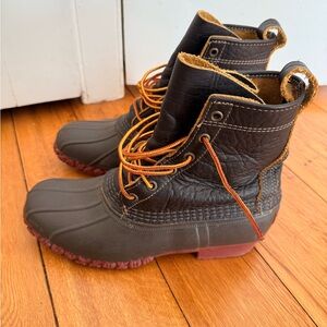 L.L Bean boots - brown with red soles